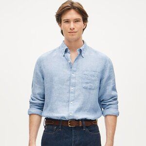 J.Crew Men's Slim Baird McNutt Irish linen shirt, French Blue, Size L